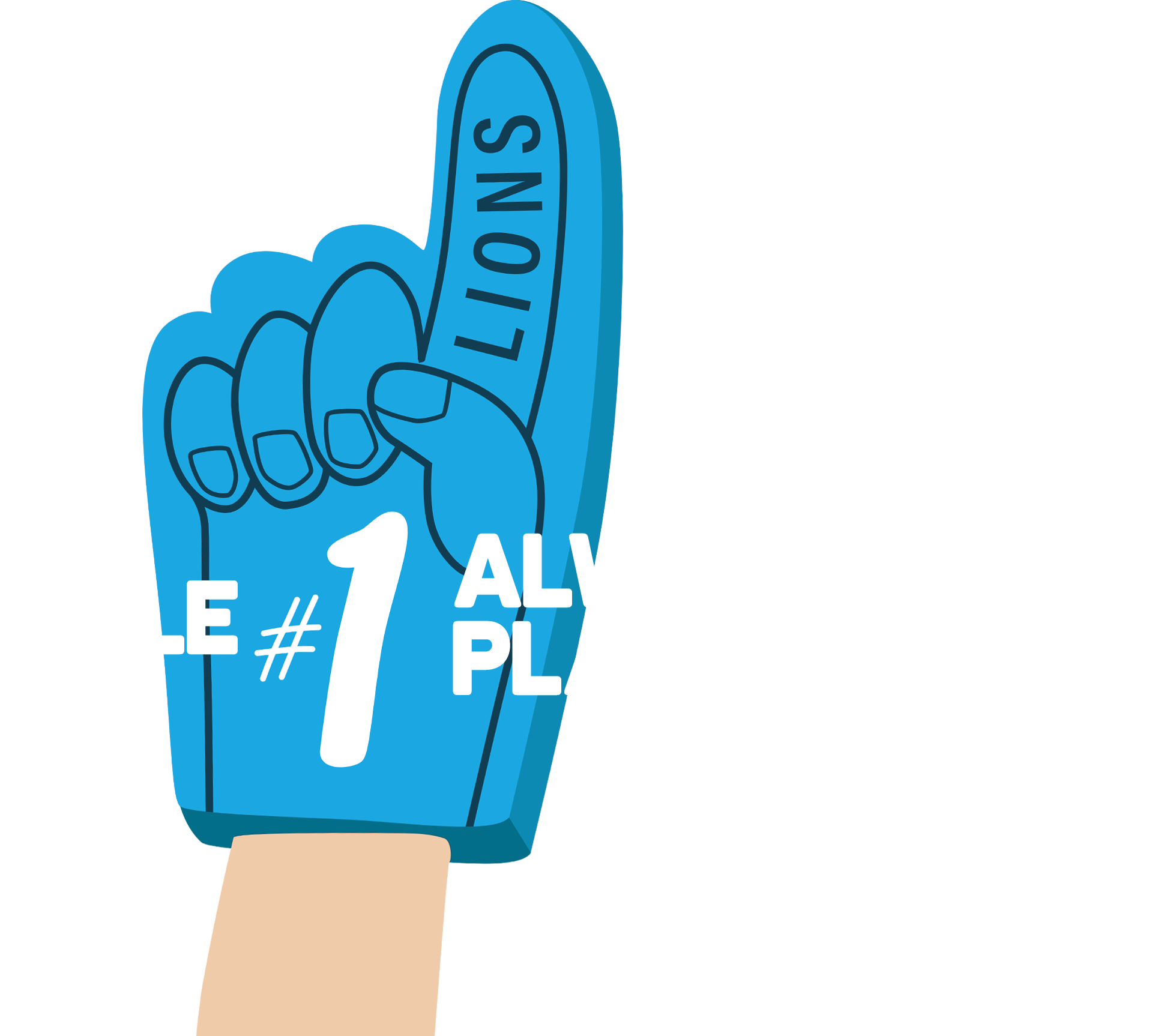 Finger pointing showing #1